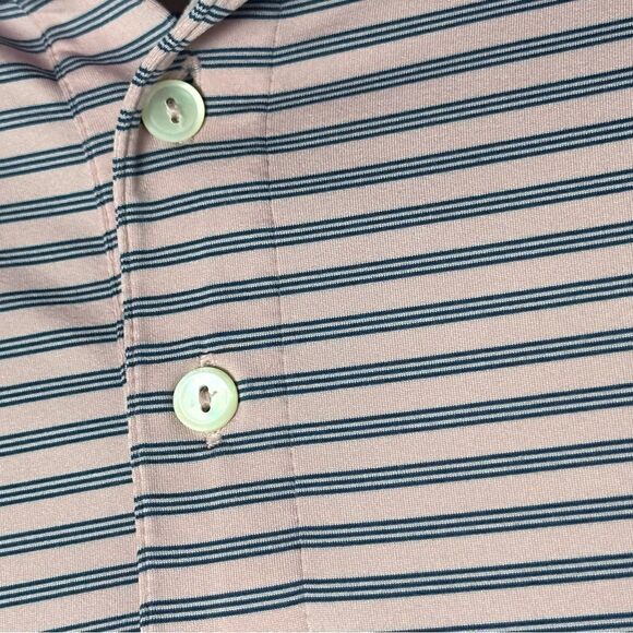 VINEYARD VINES Men's Pink and Navy Striped Perfomance Golf Collared Polo sz XXL - Picture 3 of 6